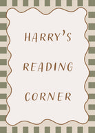 Buy Reading Corner (Personalised Print) - Checkerboard Edition | Print for kids by Learning Bugs UK