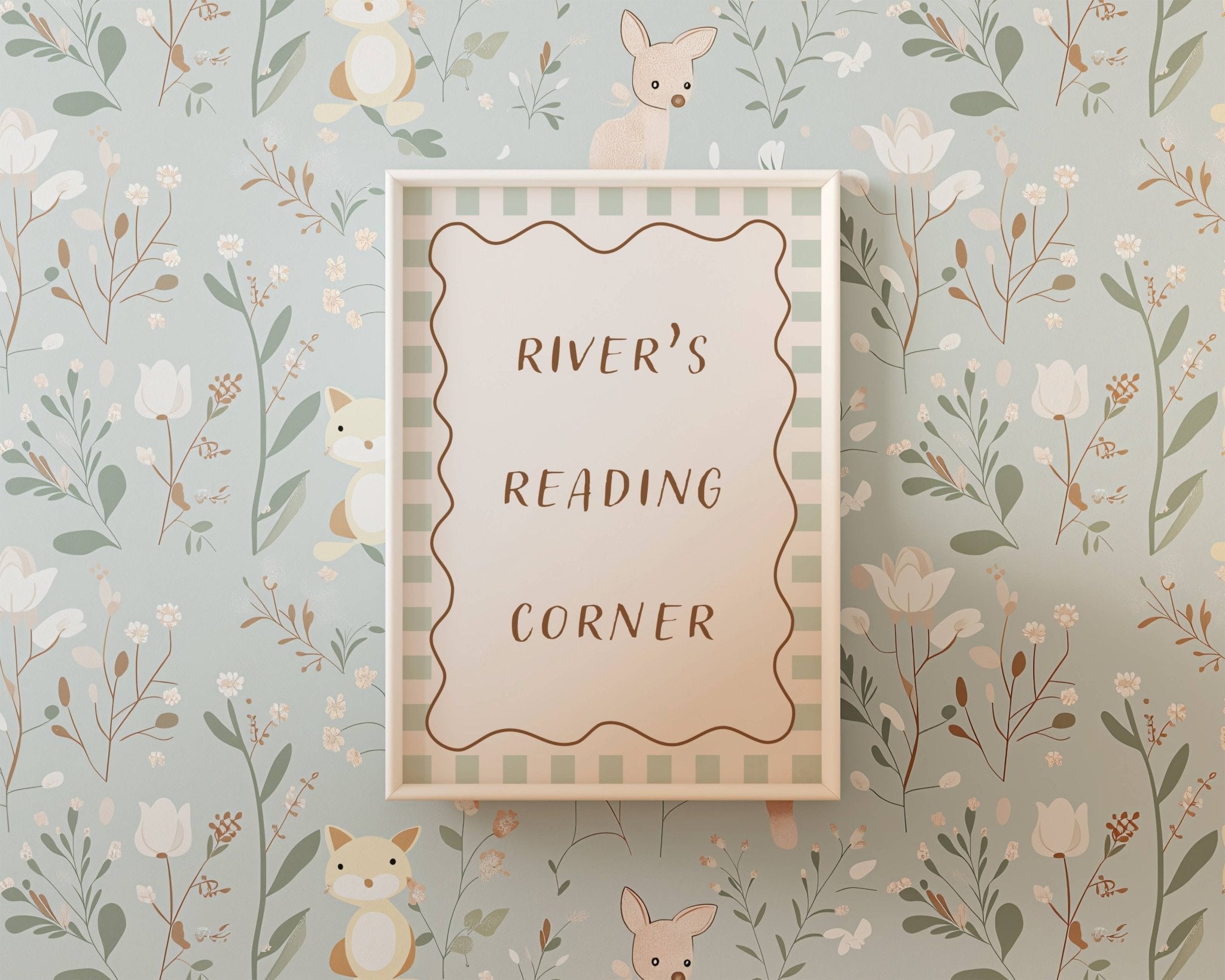 Buy Reading Corner (Personalised Print) - Checkerboard Edition | Print for kids by Learning Bugs UK