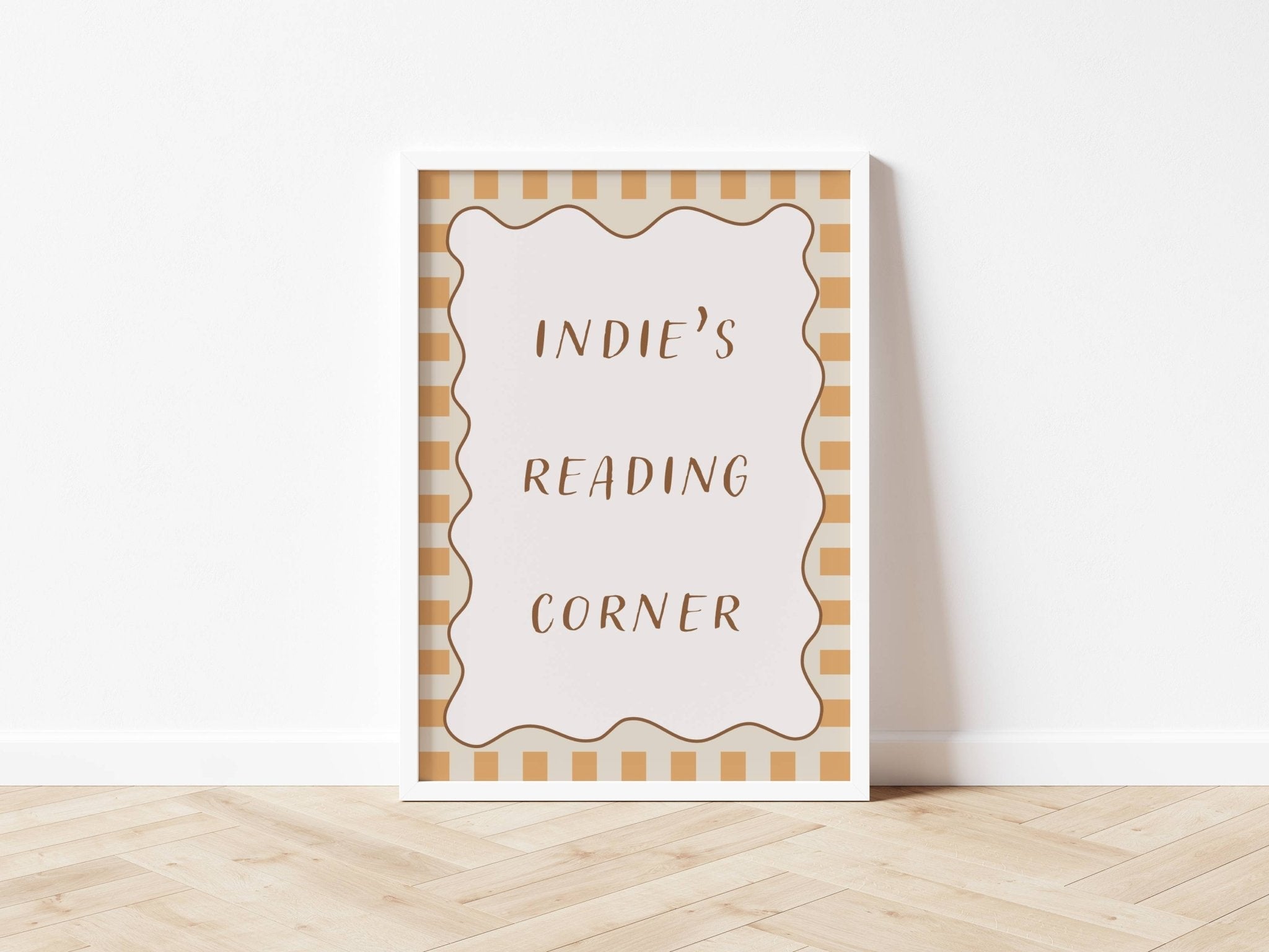 Buy Reading Corner (Personalised Print) - Checkerboard Edition | Print for kids by Learning Bugs UK