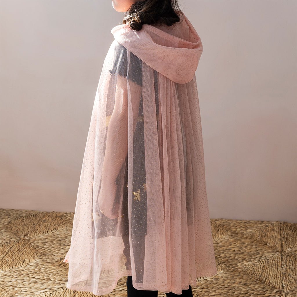 Buy Rex London Children’s Glitter Cape with Hood - Light Pink | for kids by Learning Bugs UK