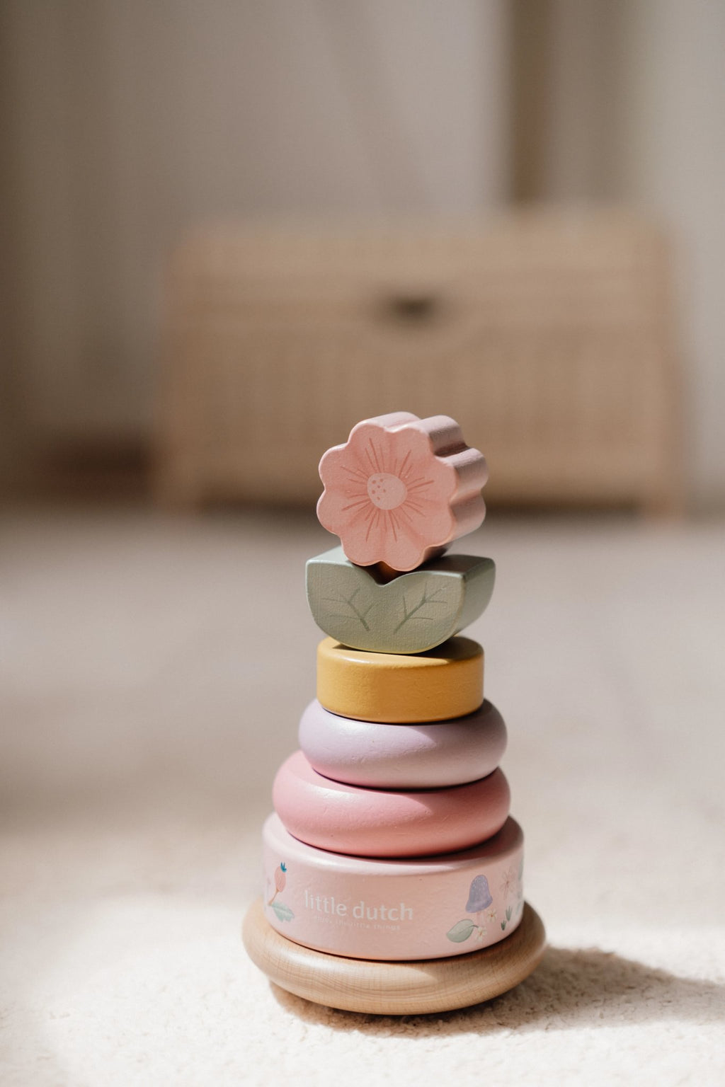 Little Dutch Wooden Rocking Ring Stacker - Fairy Garden – for children, available at Learning Bugs UK