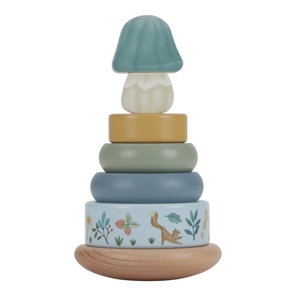 Little Dutch Wooden Rocking Ring Stacker - Forest Friends – for children, available at Learning Bugs UK