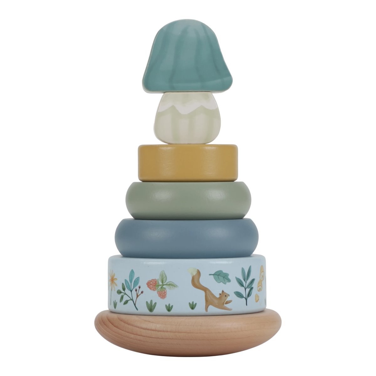 Little Dutch Wooden Rocking Ring Stacker - Forest Friends – for children, available at Learning Bugs UK