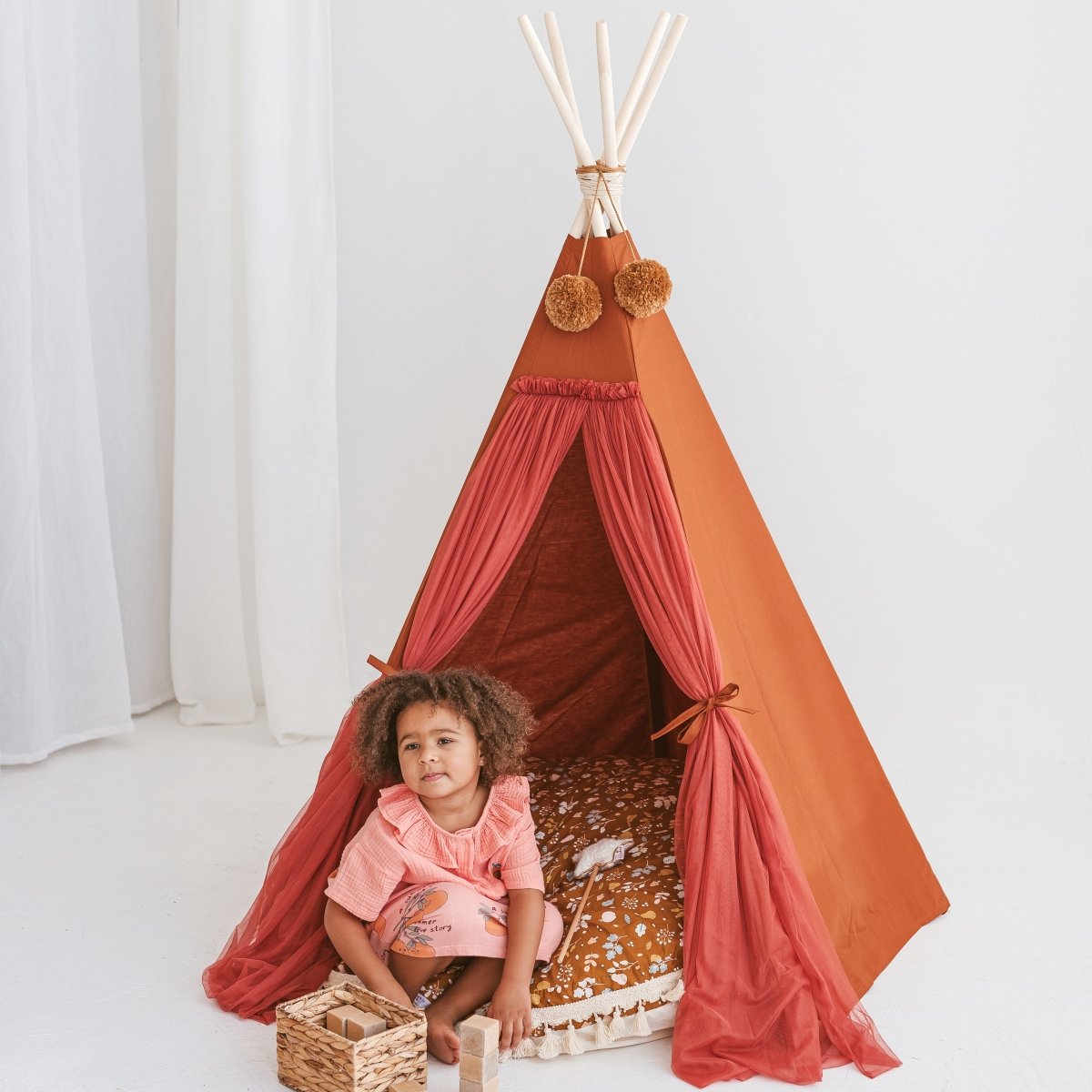 MINICAMP Fairy Kids Play Tent with Tulle in Cognac – Teepees for children, available at Learning Bugs UK