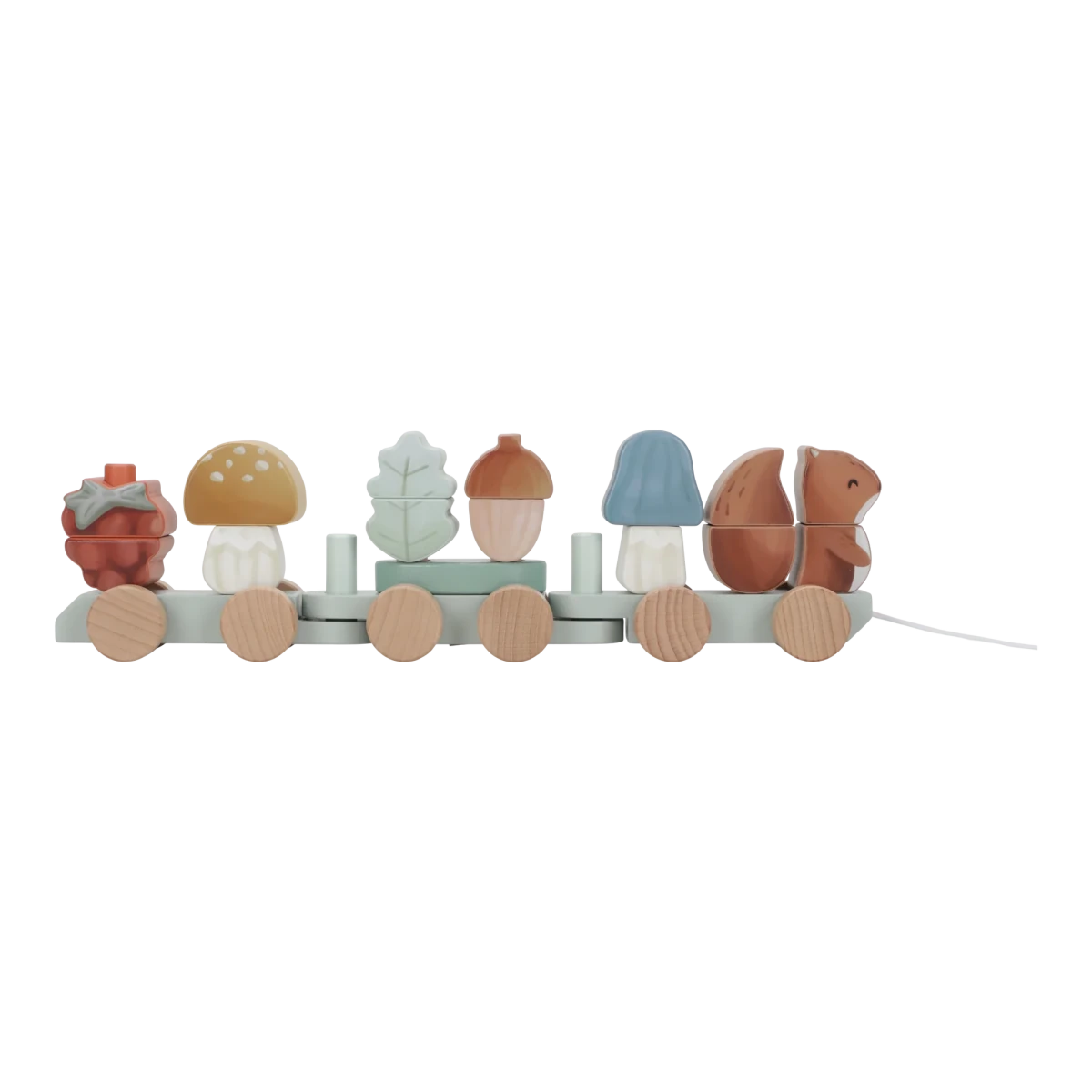 Little Dutch Wooden Stacking Train Forest Friends – Push and Pull Along Toys for children, available at Learning Bugs UK