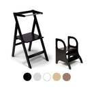 Ette Tete STEP'n'FOLD foldable learning tower in Black with MIIMO step stool in Black