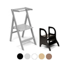 Ette Tete STEP'n'FOLD foldable learning tower in Grey with MIIMO step stool in Black