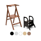 Ette Tete STEP'n'FOLD foldable learning tower in Mocha with MIIMO step stool in Black