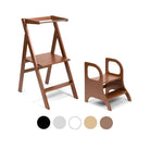 Ette Tete STEP'n'FOLD foldable learning tower in Mocha with MIIMO step stool in Mocha