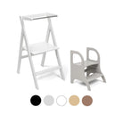 Ette Tete STEP'n'FOLD foldable learning tower in White with MIIMO step stool in Grey