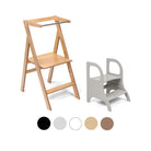 Ette Tete STEP'n'FOLD foldable learning tower in Wooden with MIIMO step stool in Grey