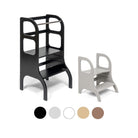 Ette Tete STEP UP learning tower in Black with MIIMO step stool in Grey