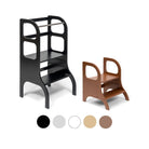 Ette Tete STEP UP learning tower in Black with MIIMO step stool in Mocha
