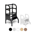 Ette Tete STEP UP learning tower in Black with MIIMO step stool in White