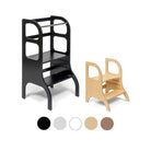 Ette Tete STEP UP learning tower in Black with MIIMO step stool in Wooden