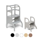 Ette Tete STEP UP learning tower in Grey with MIIMO step stool in Grey