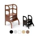 Ette Tete STEP UP learning tower in Mocha with MIIMO step stool in Black