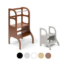 Ette Tete STEP UP learning tower in Mocha with MIIMO step stool in Grey