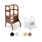 Ette Tete STEP UP learning tower in Mocha with MIIMO step stool in White