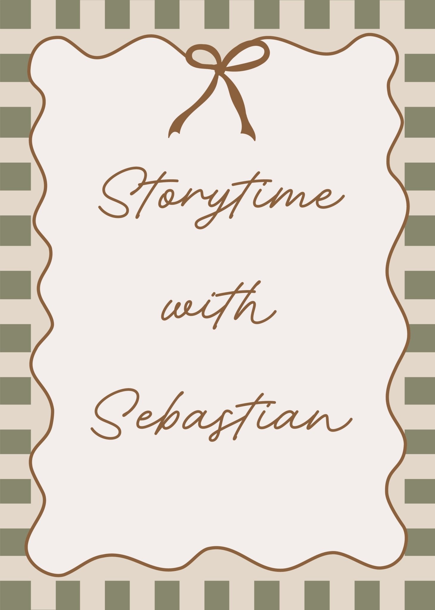 Buy Storytime With (Personalised Print) - Checkerboard Edition | Print for kids by Learning Bugs UK