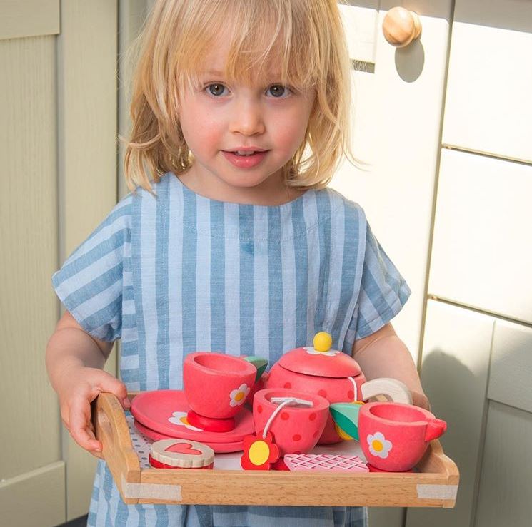 Buy Tea Tray Set | Wooden tea set for kids by Learning Bugs UK