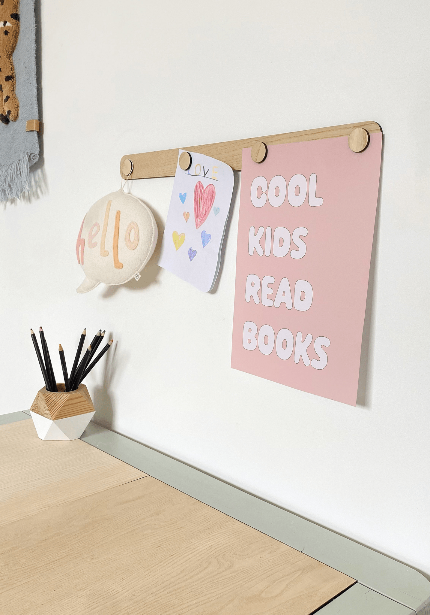 Buy The Art Display Bar - Straight - Ash | Wall Hangings / Display for kids by Learning Bugs UK