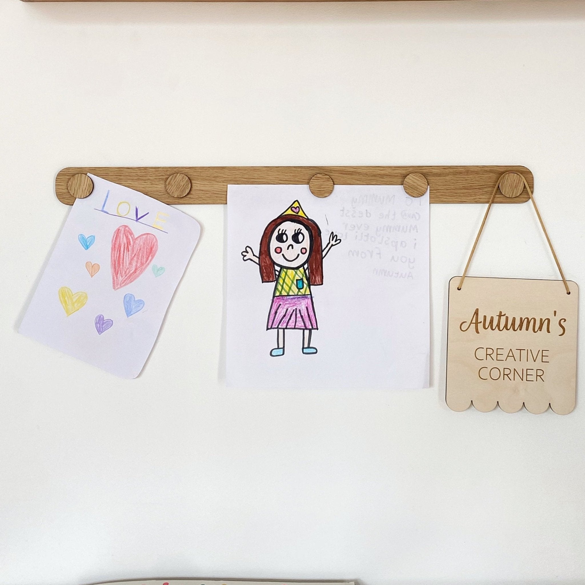 Buy The Art Display Bar - Straight - Oak | Wall Hangings / Display for kids by Learning Bugs UK