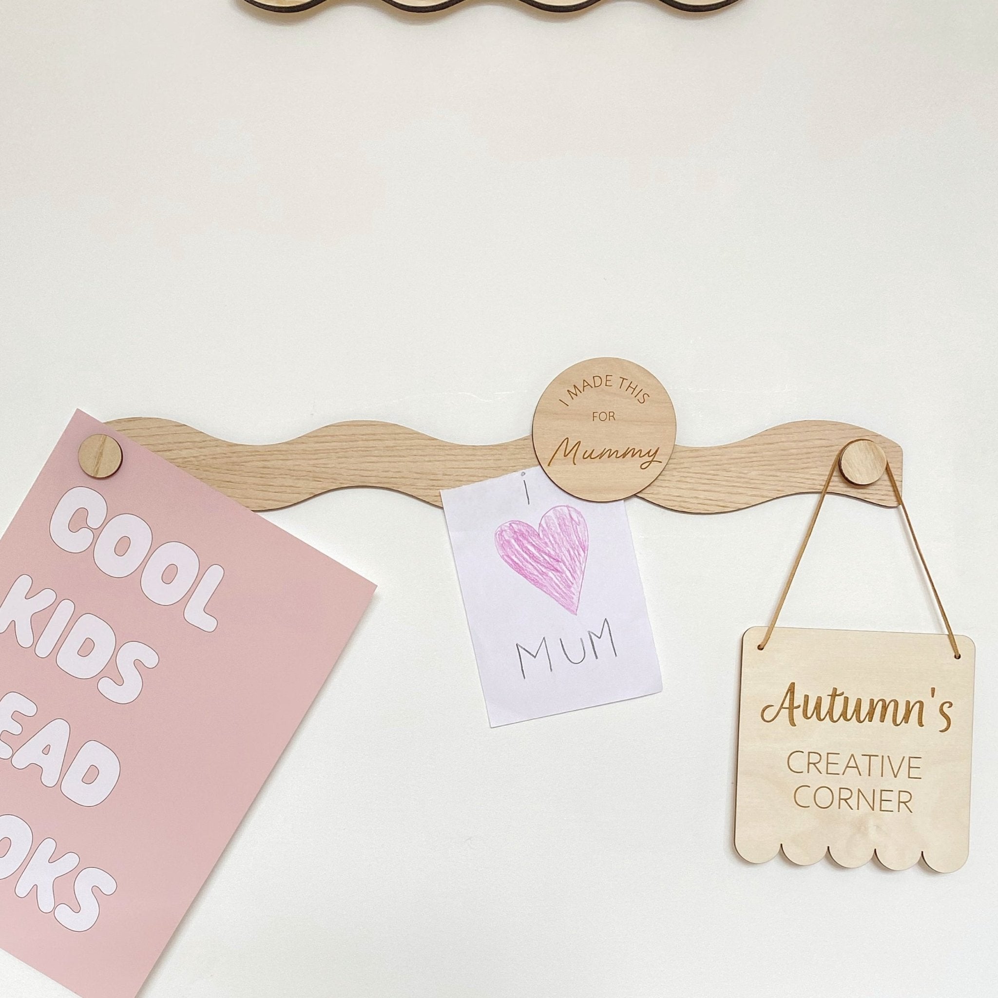 Buy The Art Display Bar - Wavy - Ash | Wall Hangings / Display for kids by Learning Bugs UK