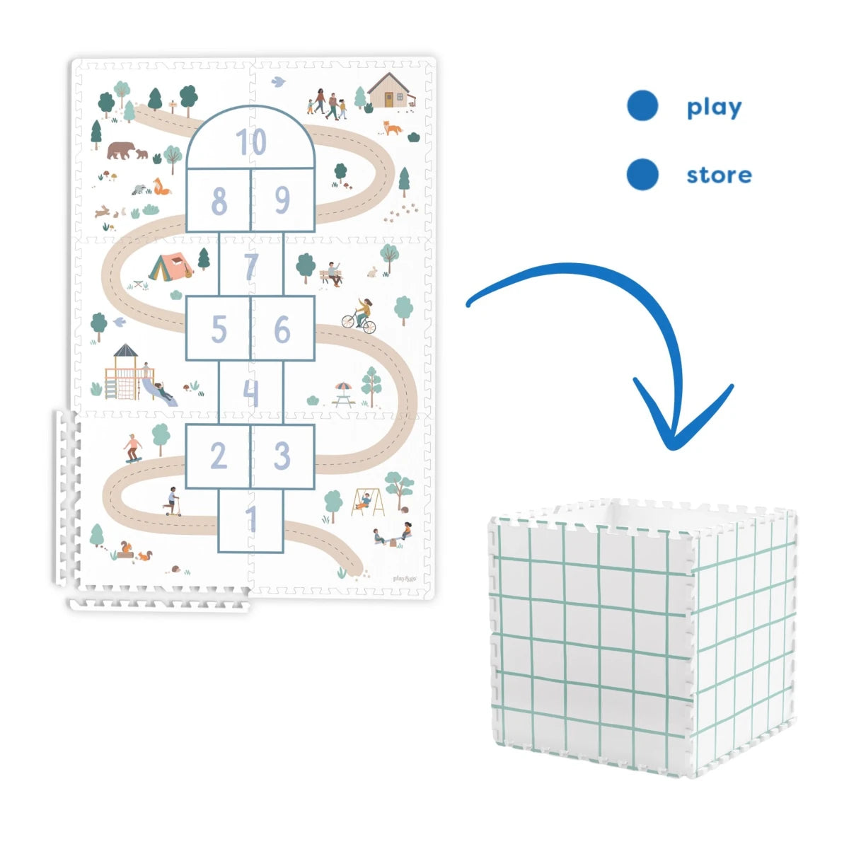 Play&Go Tiloo Foam Puzzle Tile Playmat – Learning Bugs