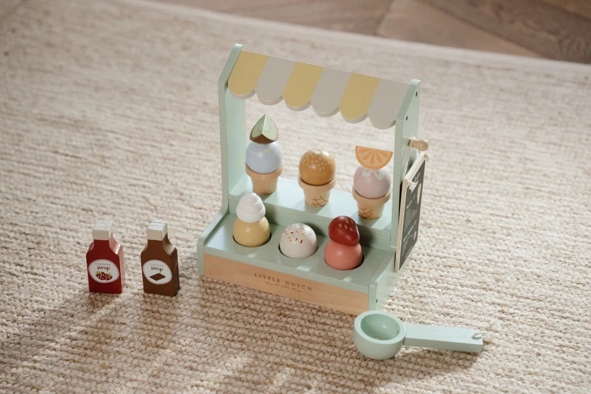 Little Dutch Wooden Ice Cream Shop Toy – role play for children, available at Learning Bugs UK