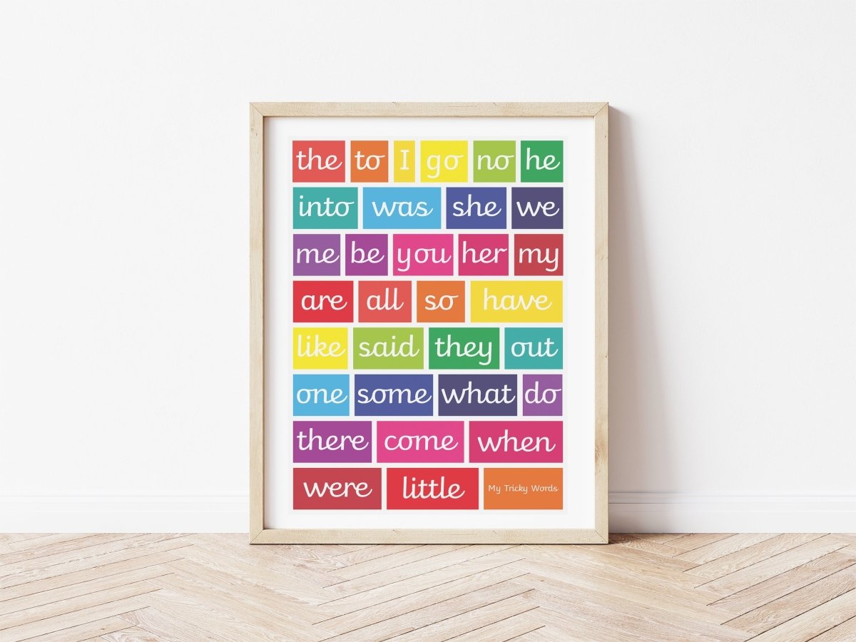 Tricky Words Print - brights – Education for children, available at Learning Bugs UK