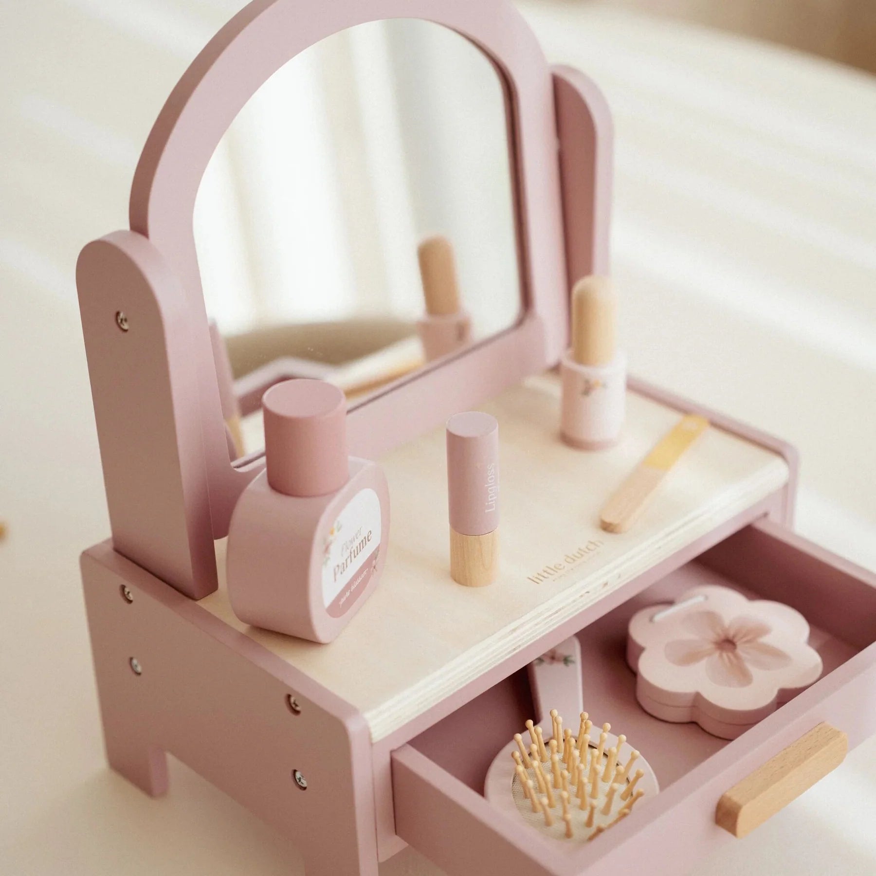Little Dutch Wooden Vanity Table – for children, available at Learning Bugs UK