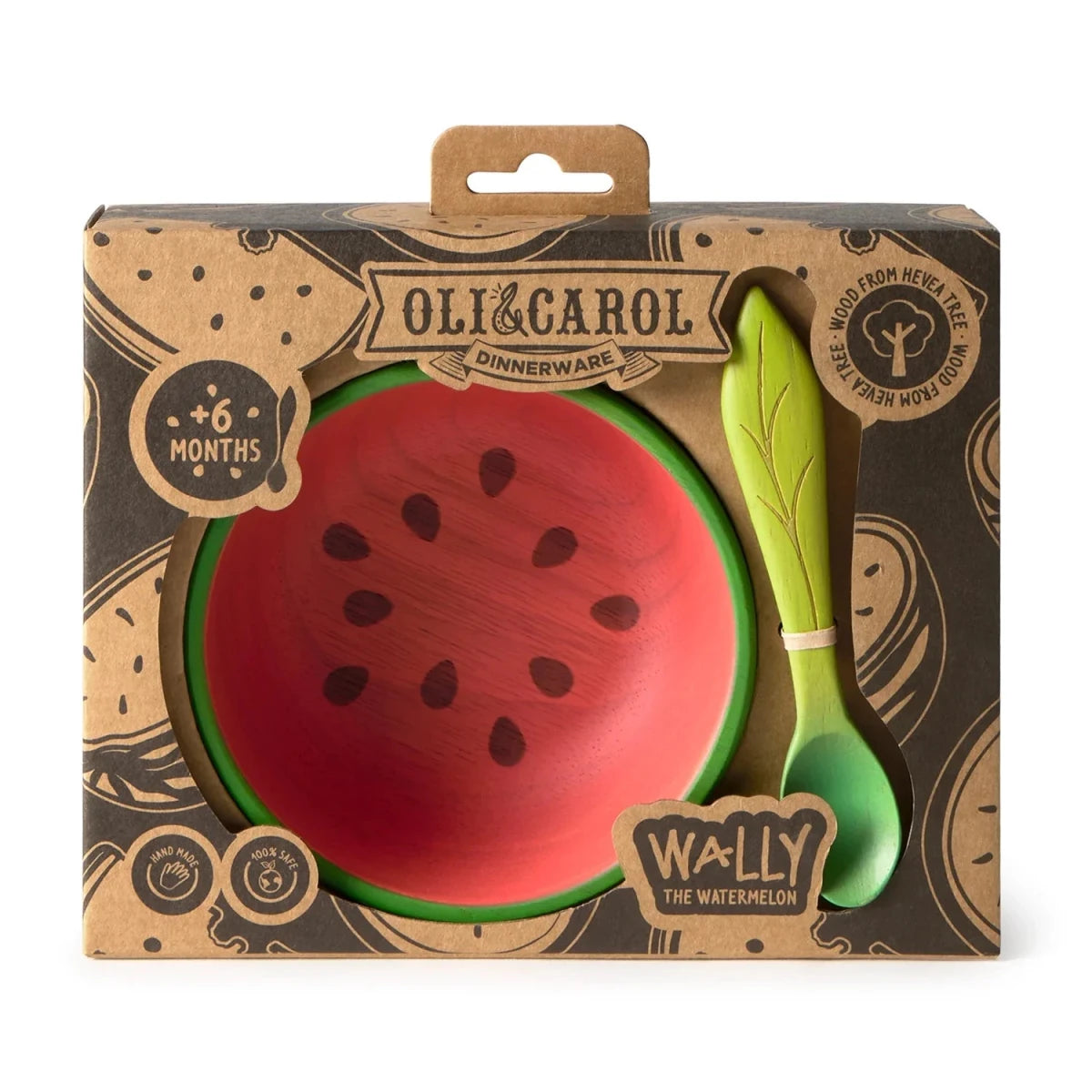 Oli&Carol Wally the Watermelon Bowl and Spoon Set – Tableware & Cutlery for children, available at Learning Bugs UK