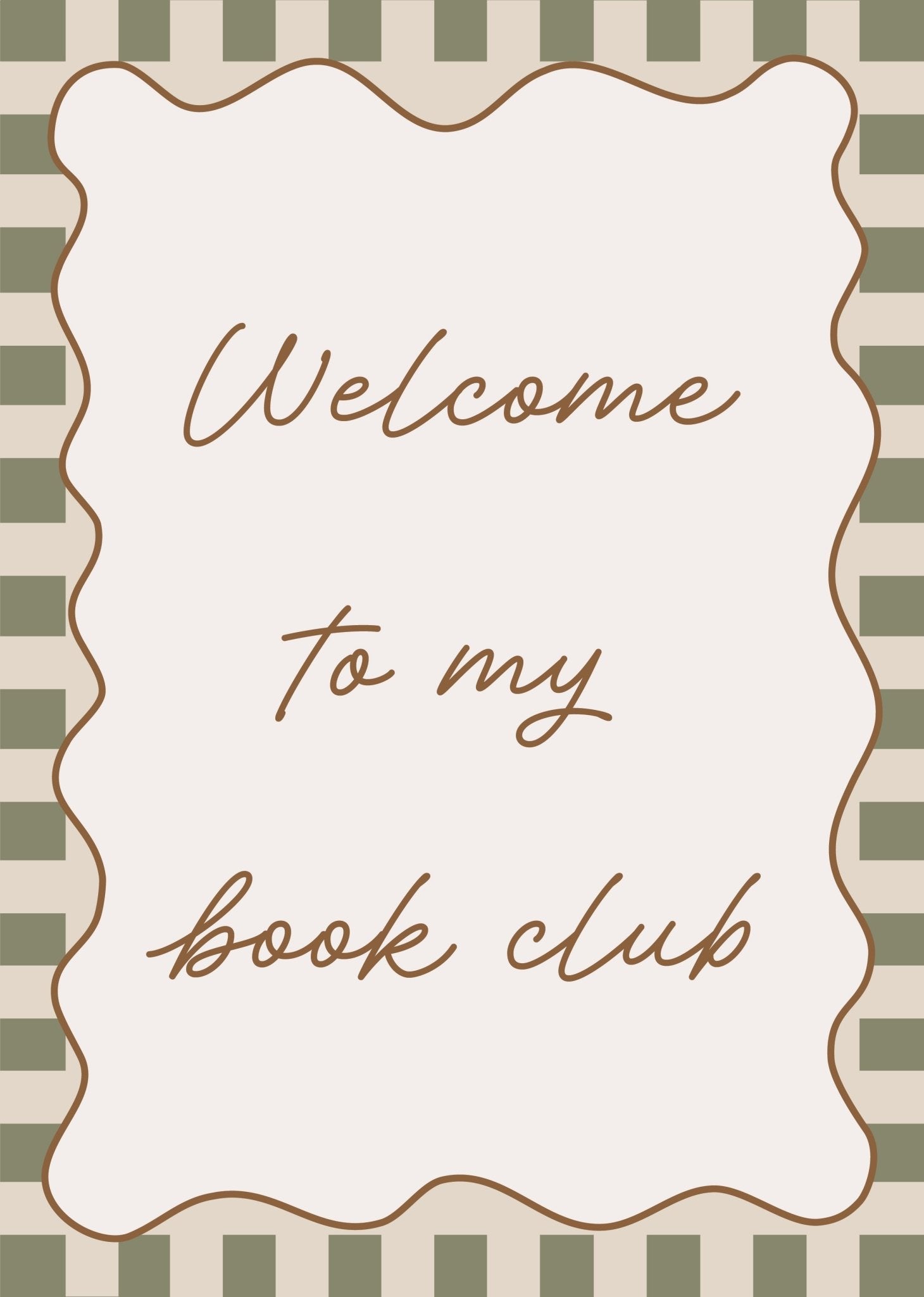 Buy Welcome to My Book Club - Checkerboard Edition | Print for kids by Learning Bugs UK