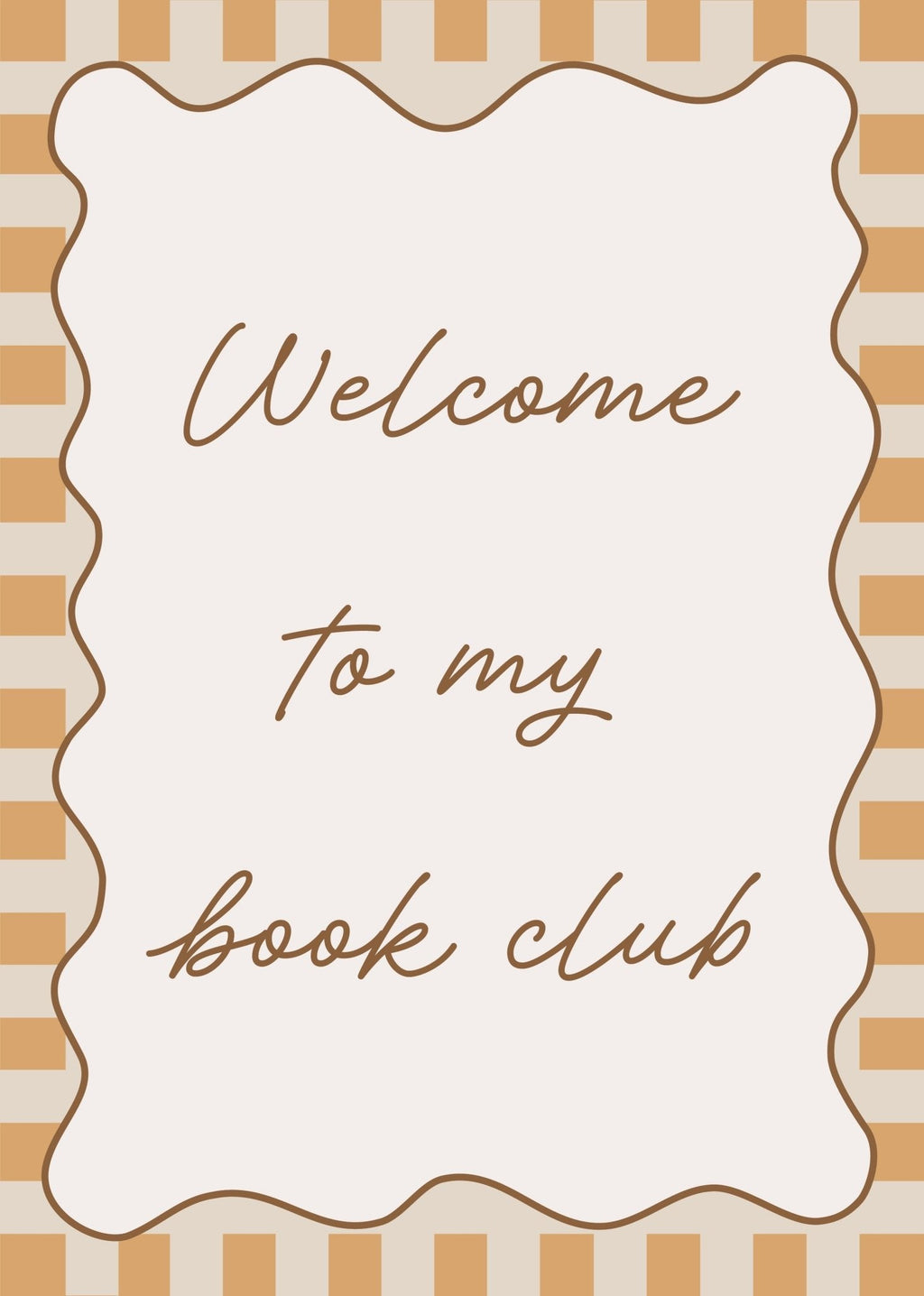 Welcome to My Book Club - Checkerboard Edition