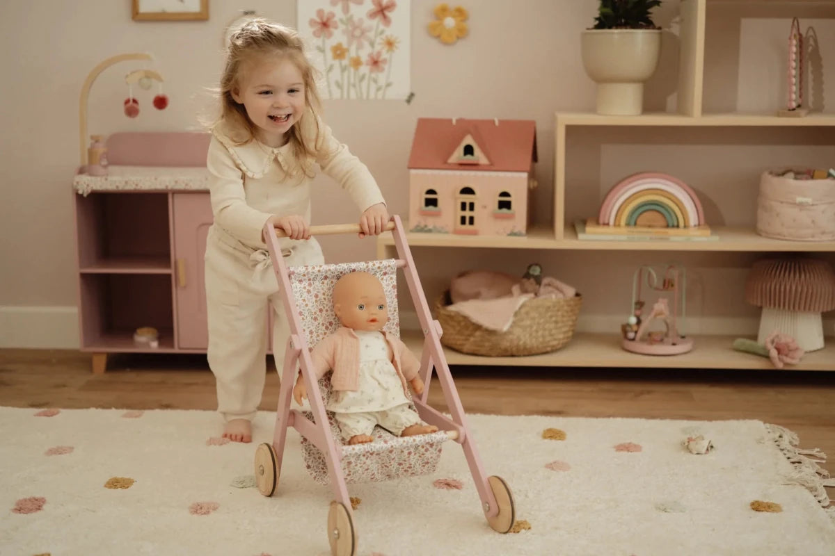 Little Dutch Wooden Doll Stroller – Doll accessories for children, available at Learning Bugs UK