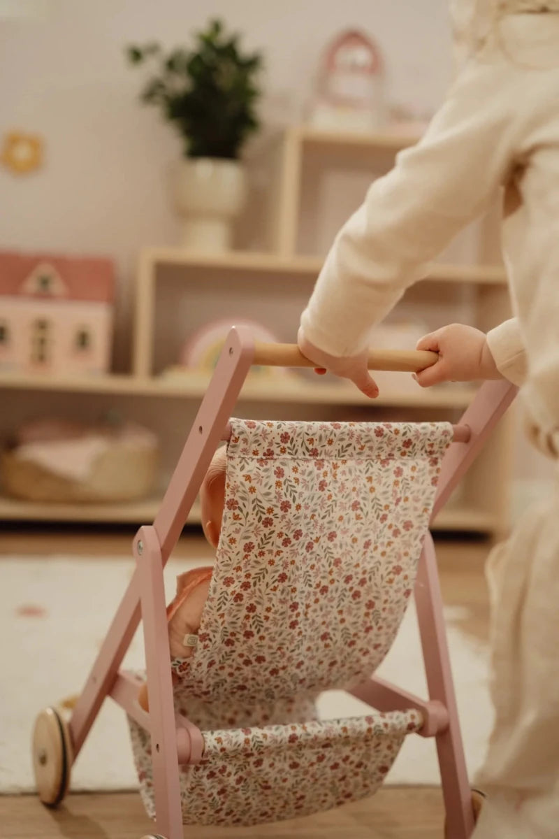 Little Dutch Wooden Doll Stroller – Doll accessories for children, available at Learning Bugs UK