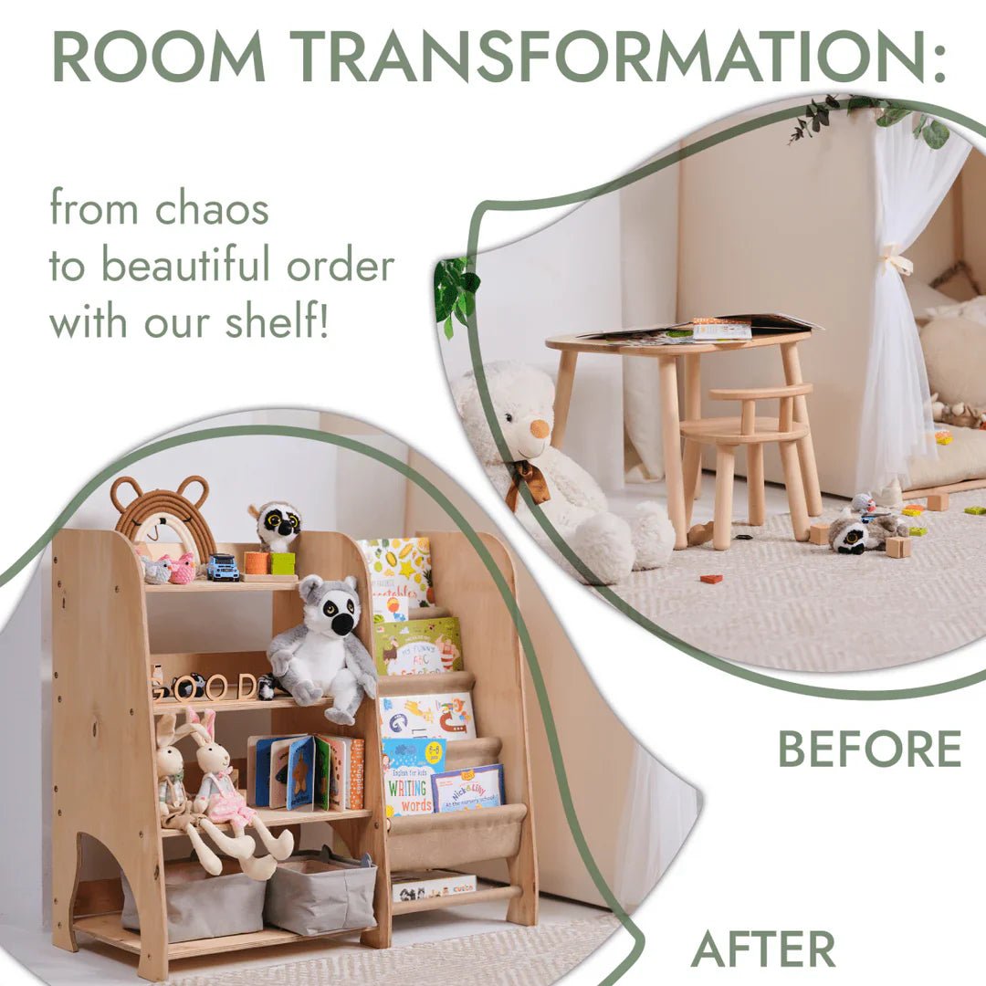 Goodevas 2 in 1 Montessori Bookshelf & Toy Storage – Bookshelf for children, available at Learning Bugs UK