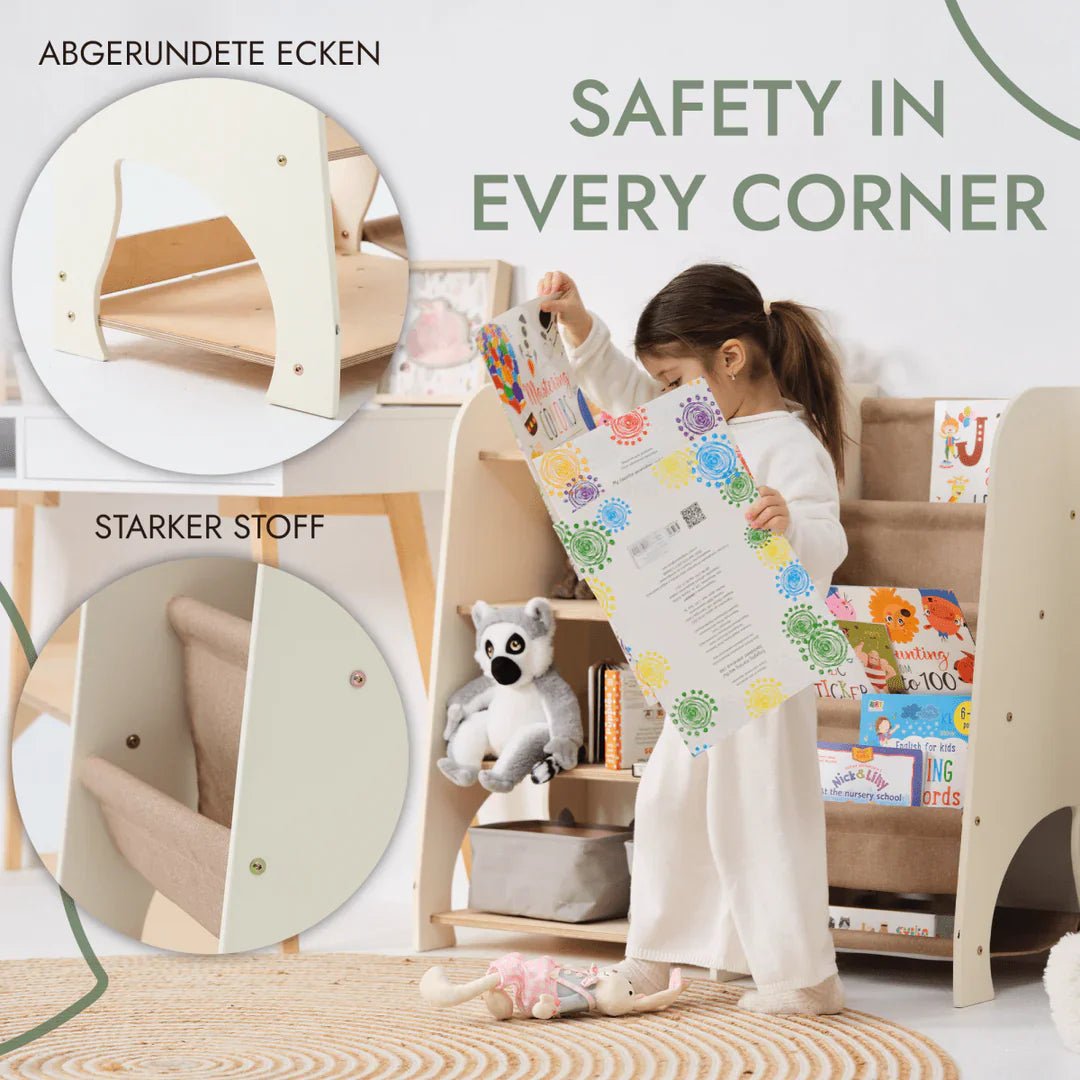 Goodevas 2 in 1 Montessori Bookshelf & Toy Storage – Bookshelf for children, available at Learning Bugs UK