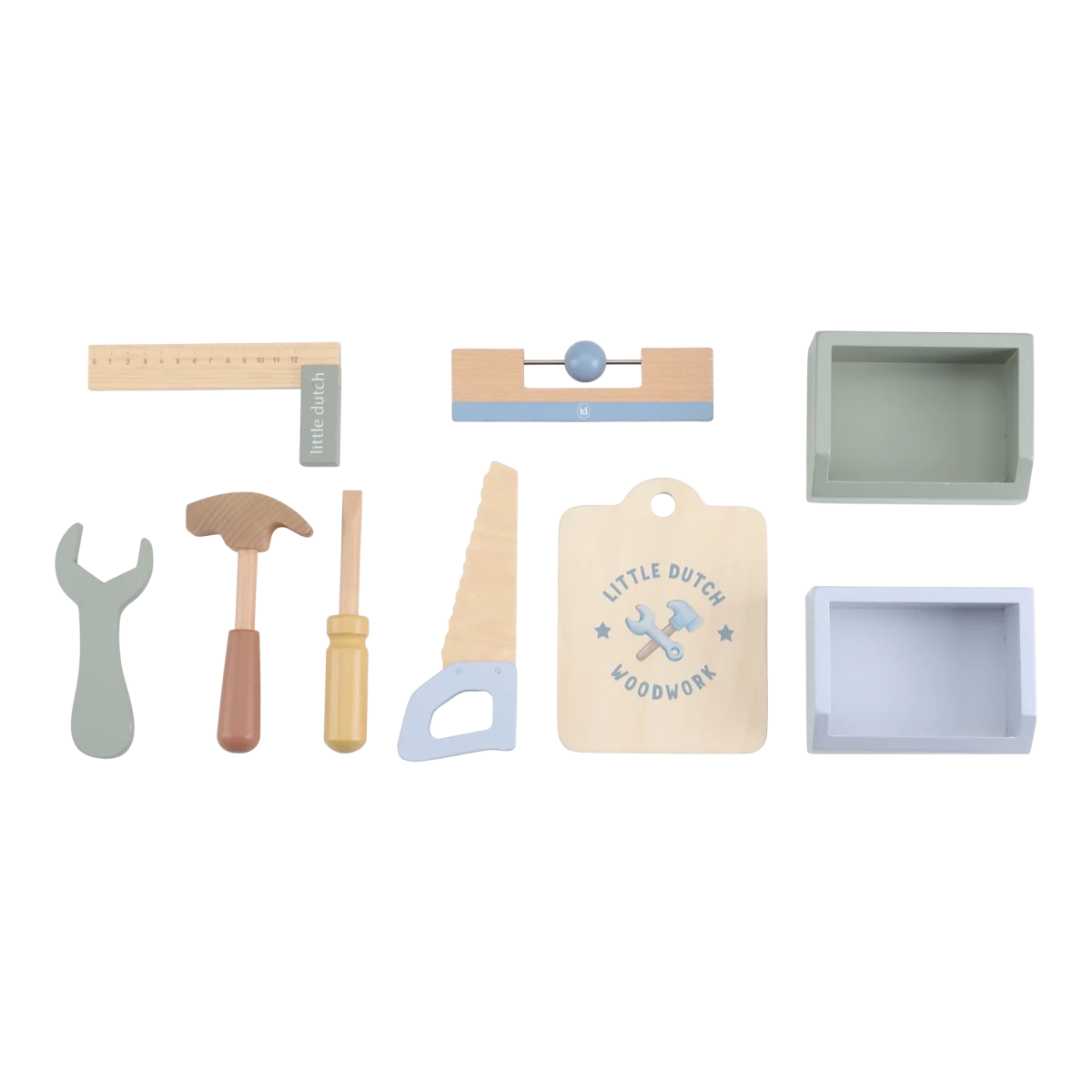 Little Dutch Wooden Workbench – Wooden tool bench playset for children, available at Learning Bugs UK