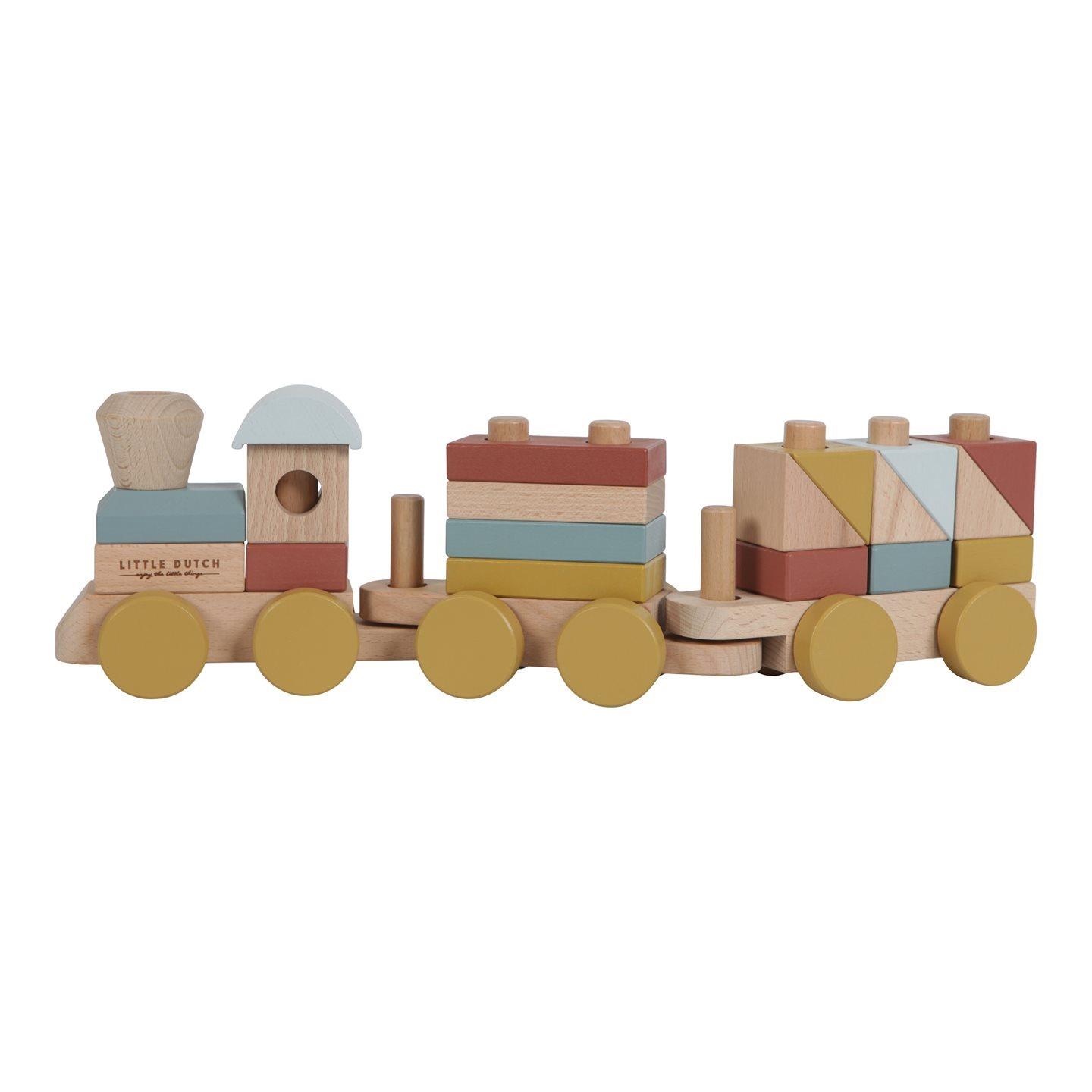 Little Dutch - Stacking Train Rainbow Pure & Nature by Little Dutch - Learning Bugs UK