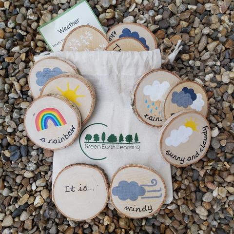 Green Earth Learning Wooden Learning Disks - Weather