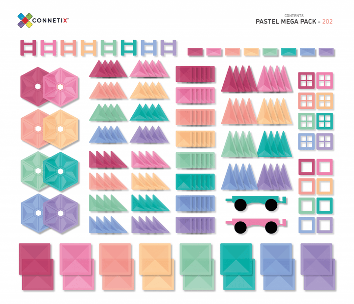 Connetix Tiles 202 pc Pastel Mega Pack