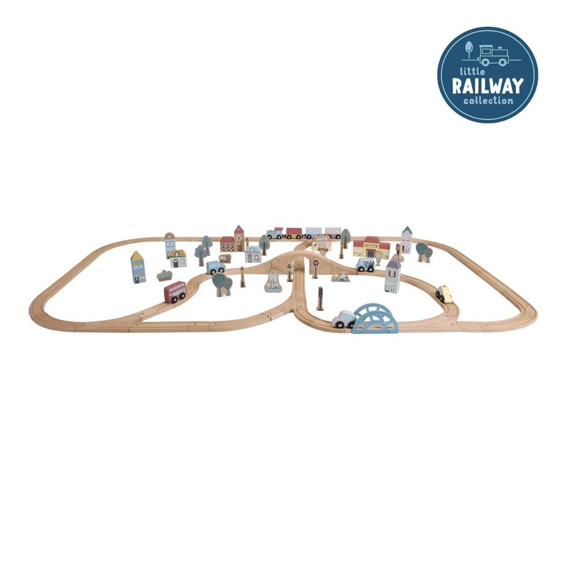 Little Dutch Wooden Train Set XL 113pcs | Learning Bugs