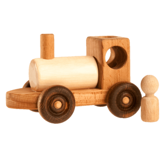 Poppy Baby Co - Handmade Wooden Toy Train Set by Poppy Baby Co - Learning Bugs UK