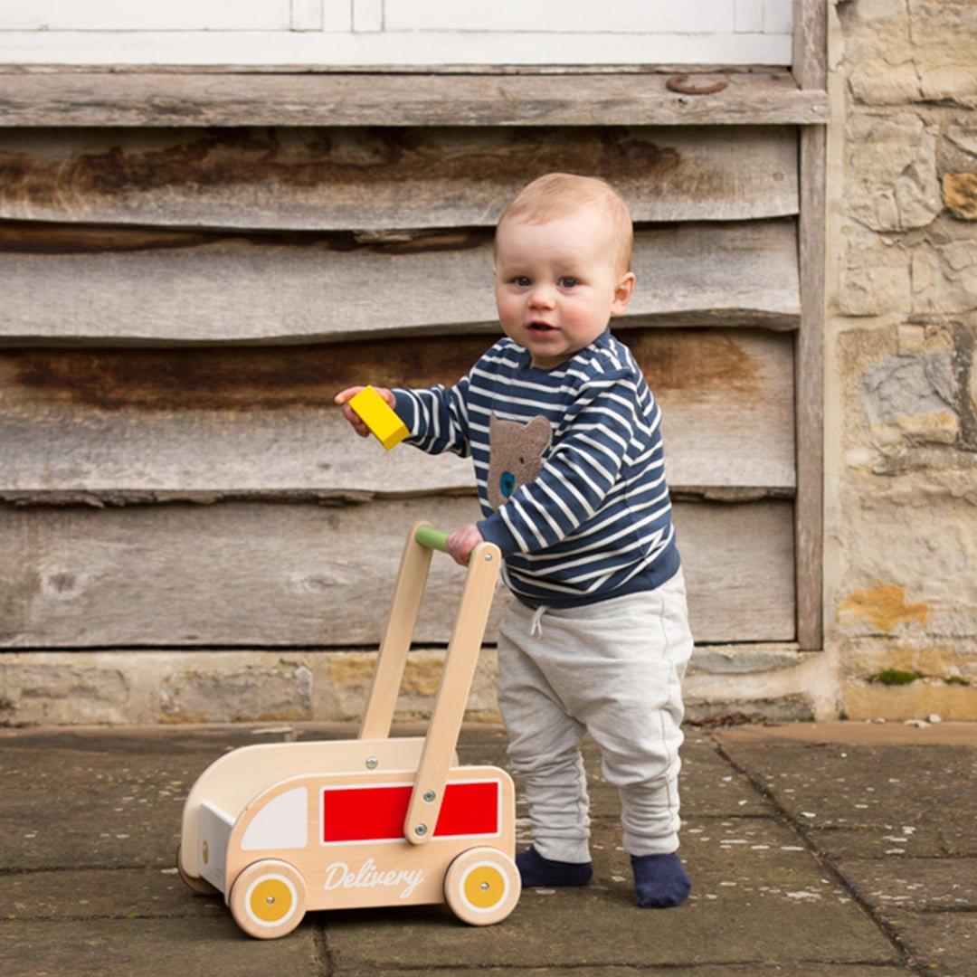 Classic World Delivery Truck Baby Walker With Blocks