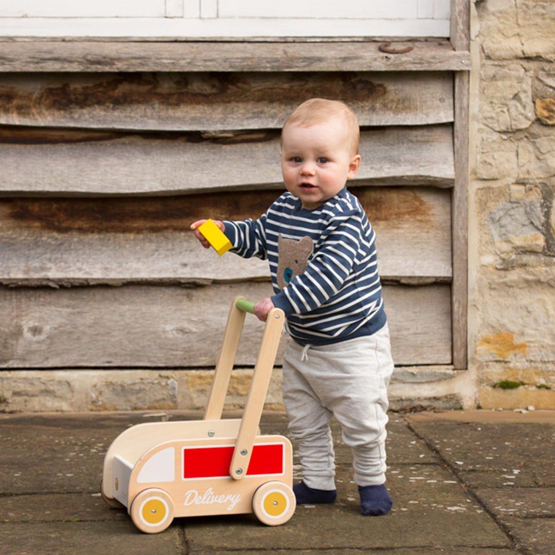 Classic World - Delivery Truck Baby Walker With Blocks by Classic World Toys - Learning Bugs UK