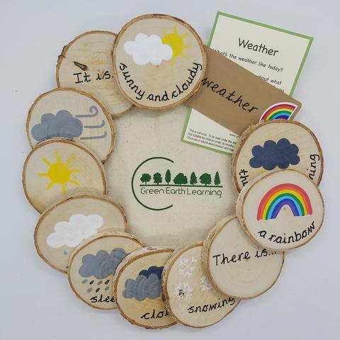 Green Earth Learning Wooden Learning Disks - Weather