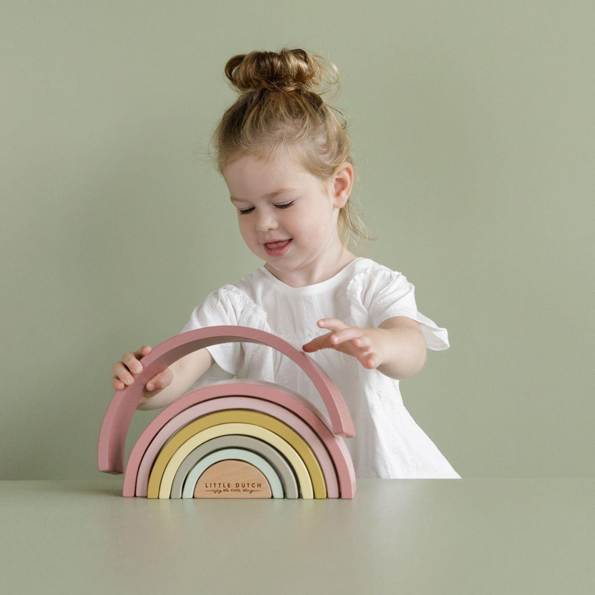 Little Dutch Stacking Rainbow - Pink by Little Dutch - Learning Bugs UK