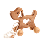 Wooden Dog Pull Along Toy by Poppy Baby Co - Learning Bugs UK